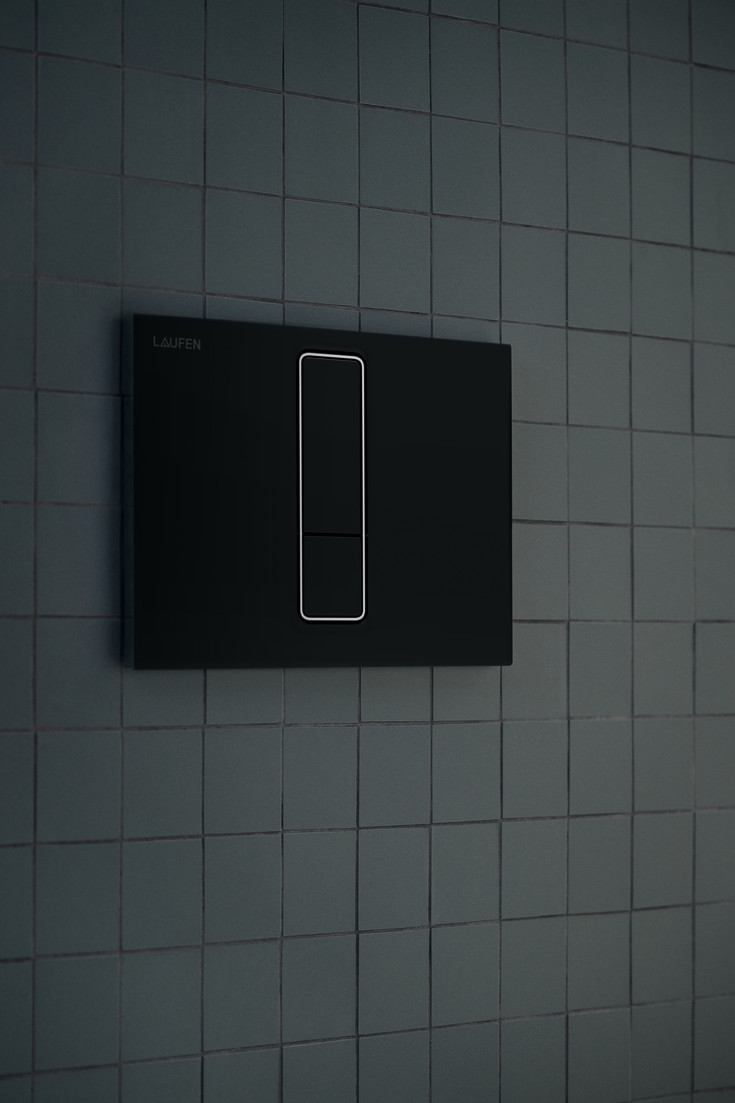 Laufen Lis AW104 betjeningsplade, sort/mat krom