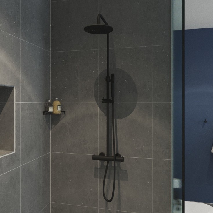 Lavabo Argo dusjsett, matt sort