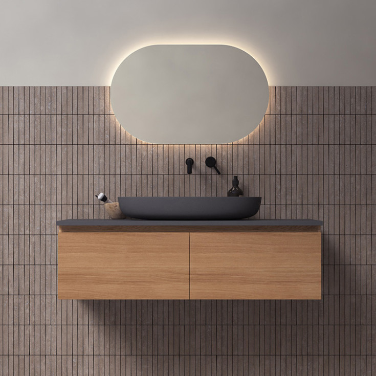 Loevschall Blokhus speilmed lys, vendbart, 80x50 cm