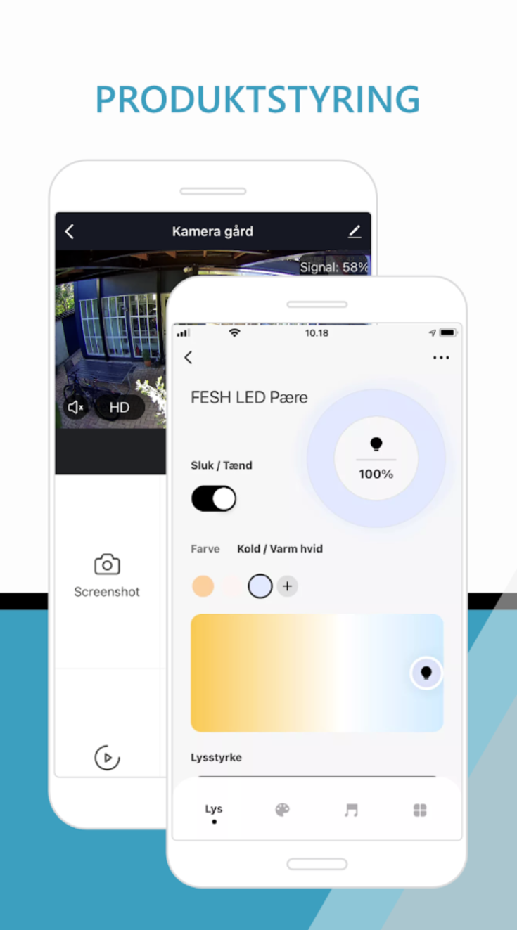 Foss Fesh Smart Home standardpære, E27, 9W, flerfarget