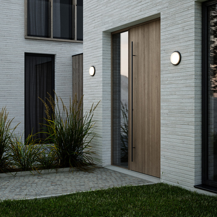 Nordlux Cuba Energy utelys vegg, rund, sort