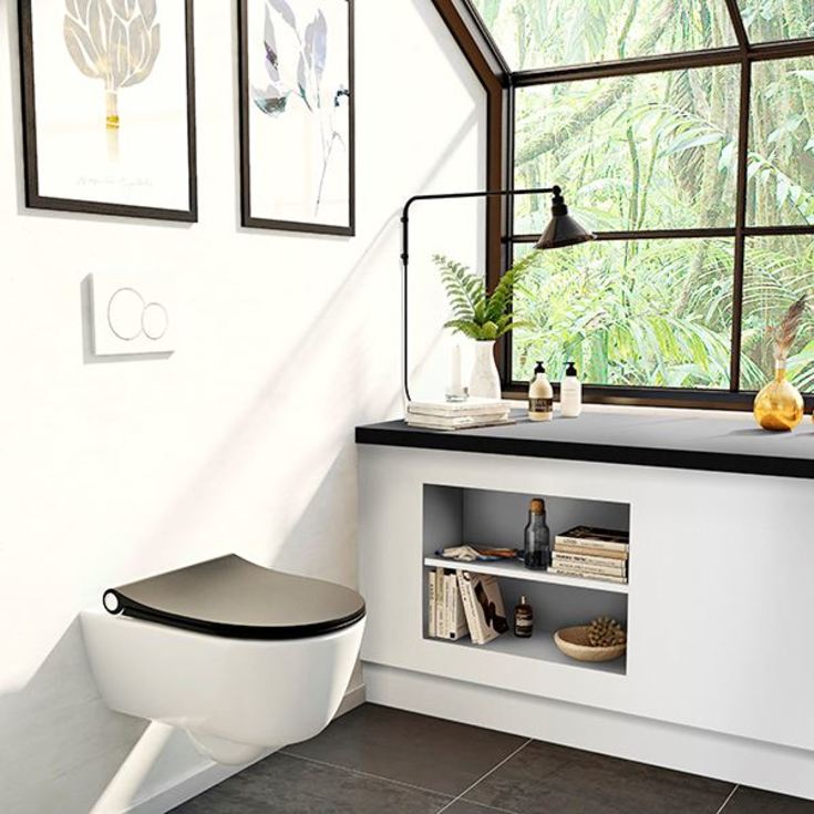 Pressalit Sway D2 toiletsæde, soft close, aftagelig, sort