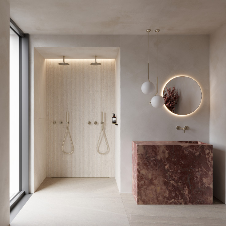 Unidrain Reframe brusehylde, poleret rustfrit stål