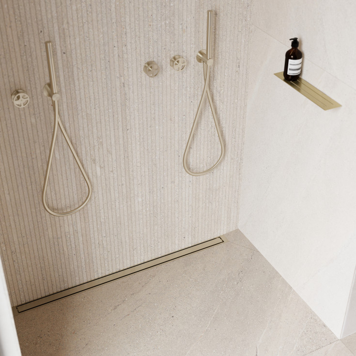 Unidrain Reframe dusjhylle, messing