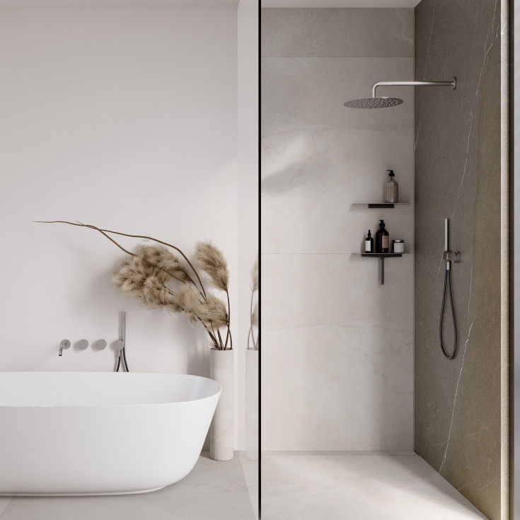 Unidrain Reframe dusjhylle, polert rustfritt stål