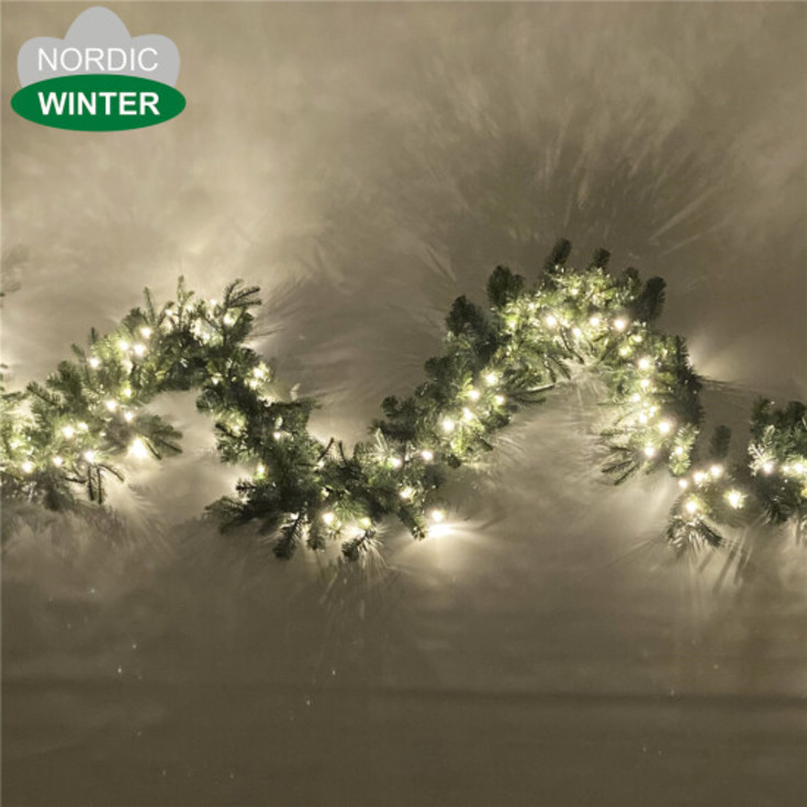 Nordic Winter konstgjord grangirlang, belysning, 240 cm