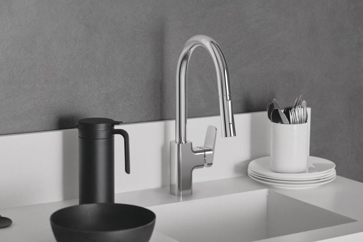 Ideal Standard Ceraplan köksblandare, utdragbar pip, krom