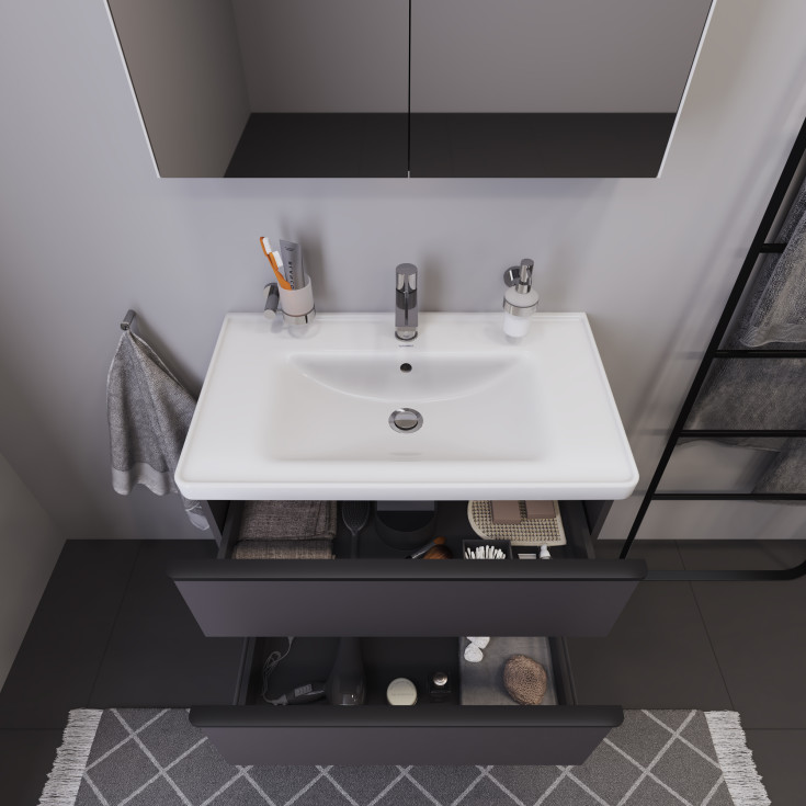 Duravit D-Neo møbelpakke, 80x48 cm, matt grå