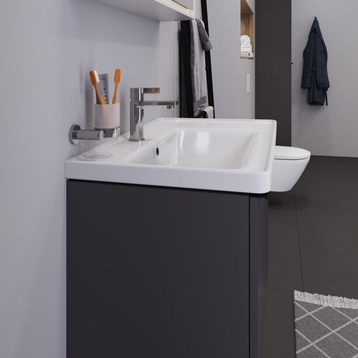 Duravit D-Neo håndvask, 80x48 cm, venstre, hvid