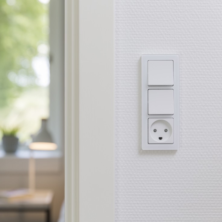 LK Fuga Stikkontakt med jord, 1M, hvid