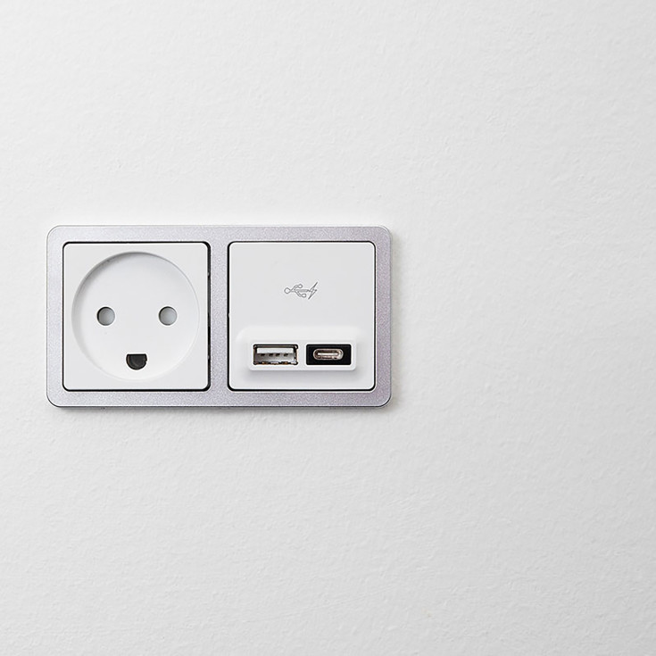 LK Fuga Slim designramme 2x1 modul, stålmetallic