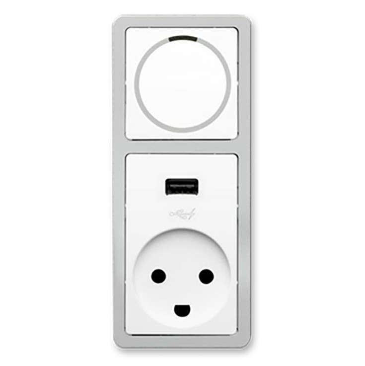 LK Fuga Slim designramme 2,5 modul, stål