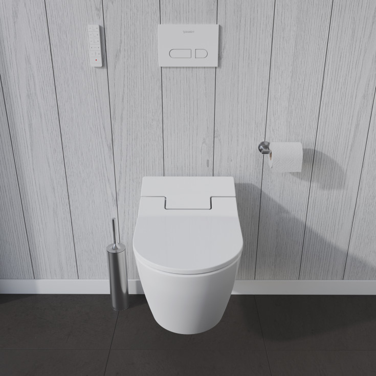 Duravit Me by Starck SensoWash væghængt toilet, uden skyllekant, rengøringsvenlig, hvid