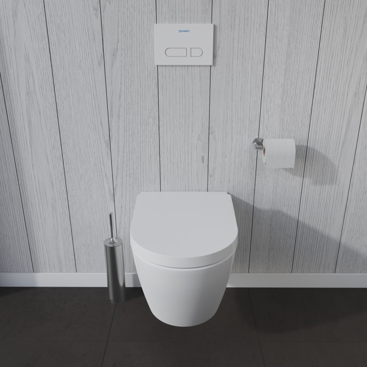 Duravit Me By Stark vägghängd toalett, utan spolkant, rengöringsvänlig, matt vit
