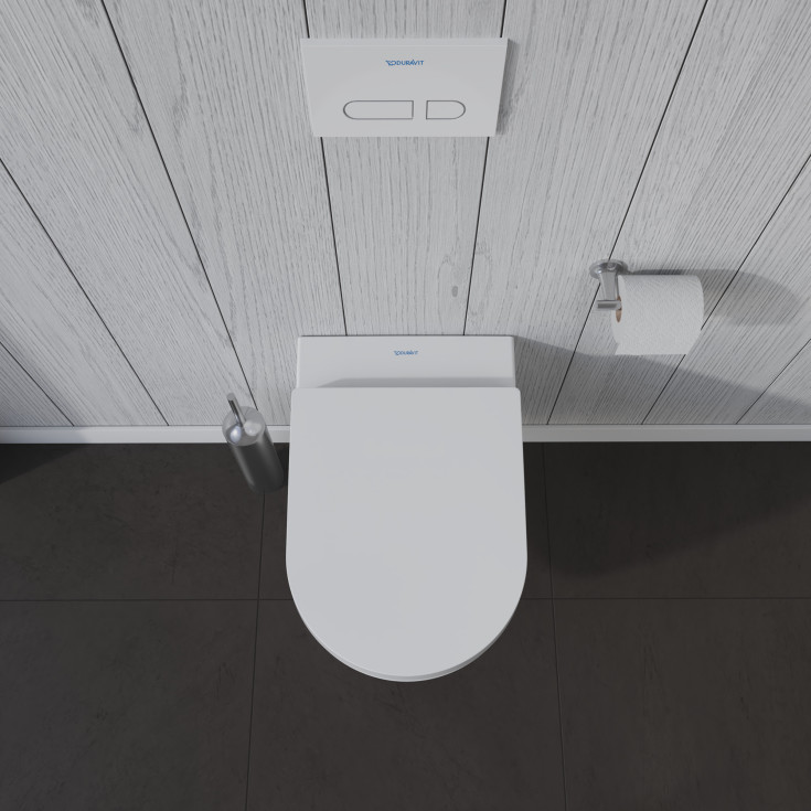 Duravit Me By Stark væghængt toilet, uden skyllekant, rengøringsvenlig, mat hvid