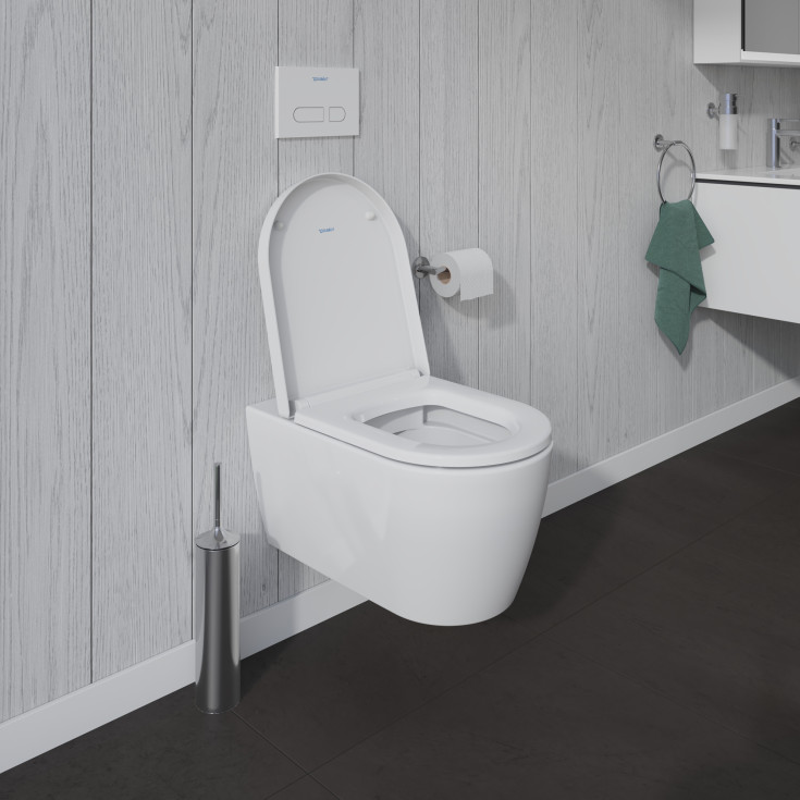 Duravit Me By Stark væghængt toilet, uden skyllekant, rengøringsvenlig, mat hvid