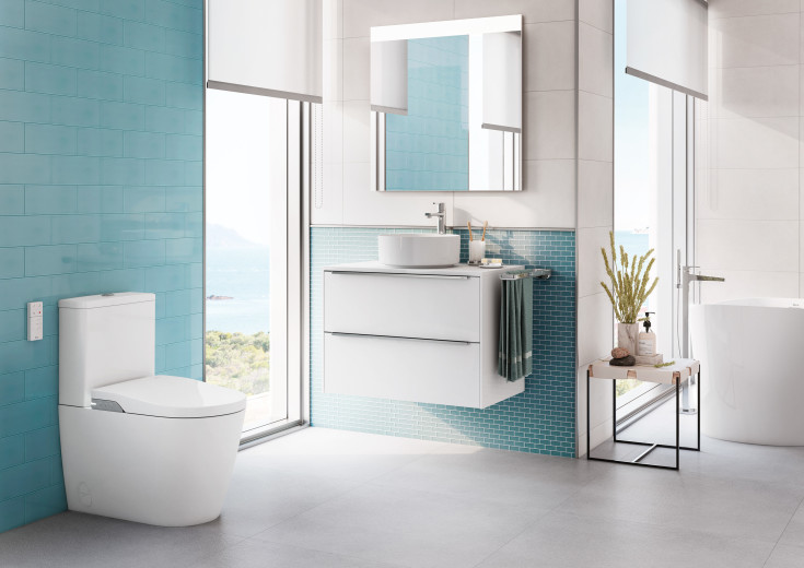 Roca Inspira douchetoilet, uden skyllekant, hvid