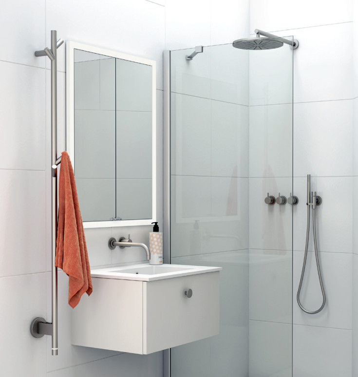 Dansani Hydra handdukstork, elektrisk, 7,5x140 cm, krom