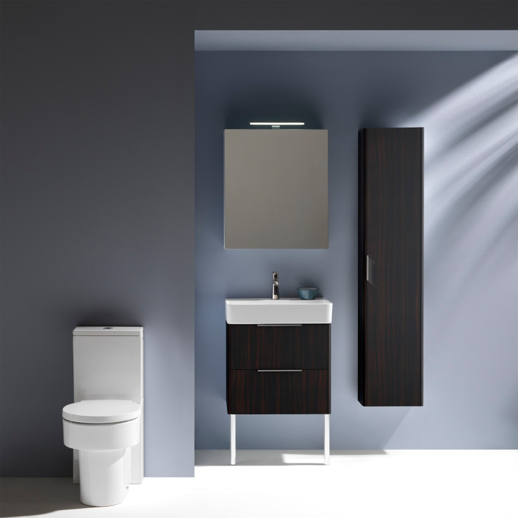 Laufen Base spegelskåp med belysning, 60x70 cm, höger, mörk alm