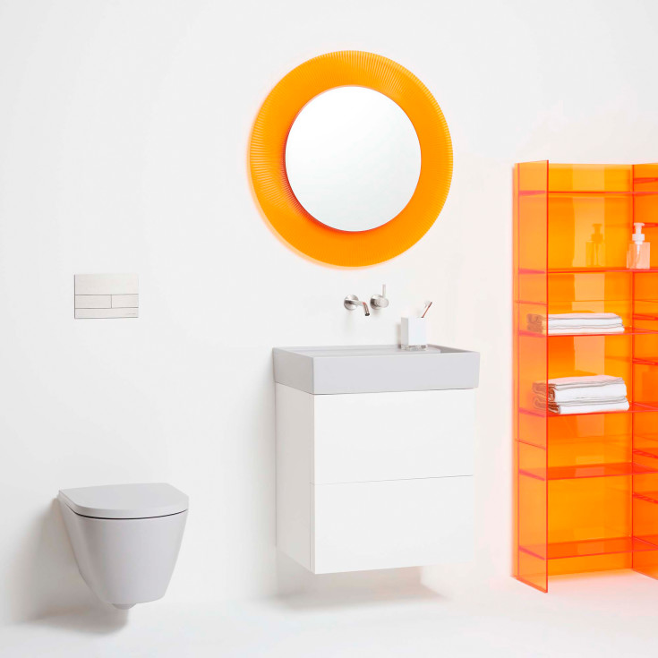 Kartell Laufen væghængt toilet, uden skyllekant, mat grå