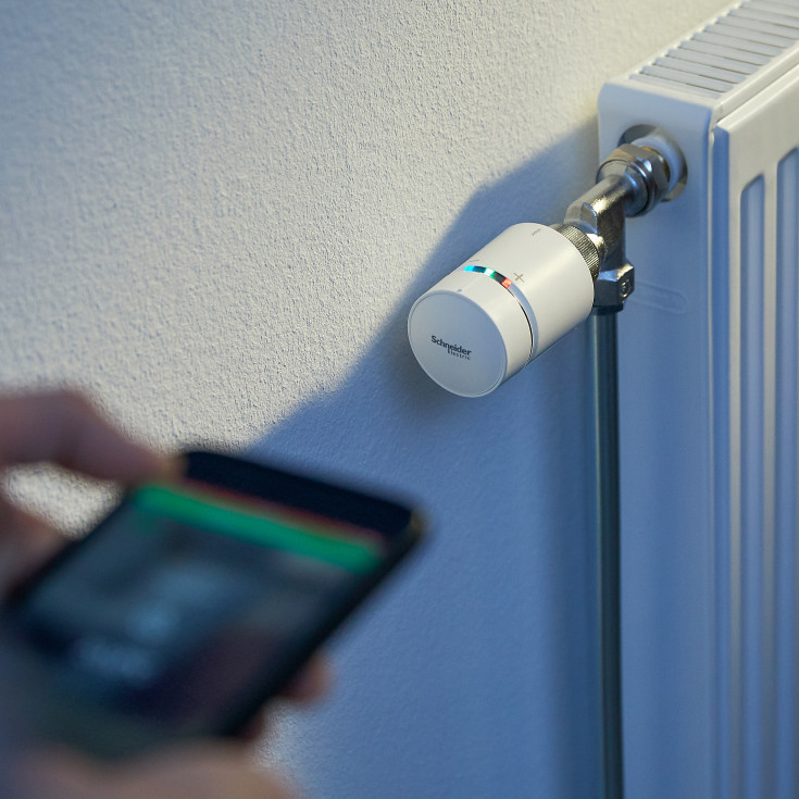 Schneider Electric Wiser Z3 radiatortermostat, hvid