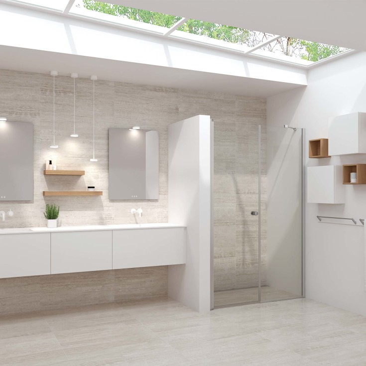 Dansani Match duschdörr, modell C, 87 cm, klart glas, satin profil