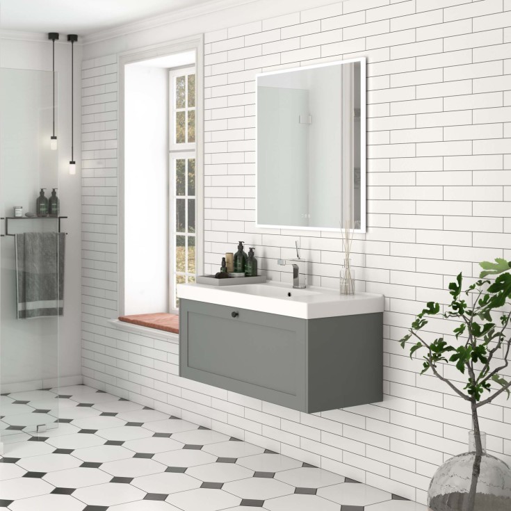 Dansani You Panorama-speil med lys, dimbart, 80x80 cm