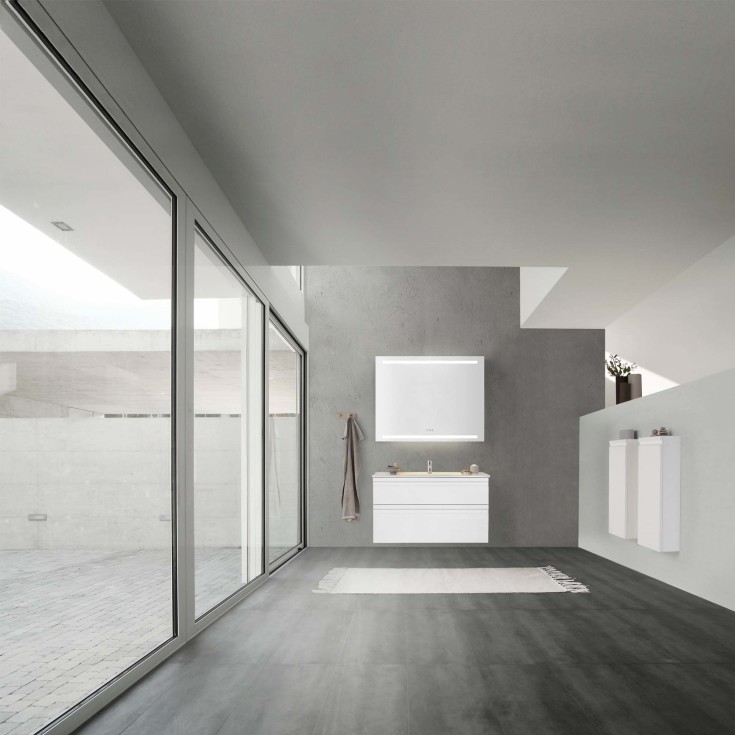 Dansani Level spegel med belysning, dimbar, 100x80 cm