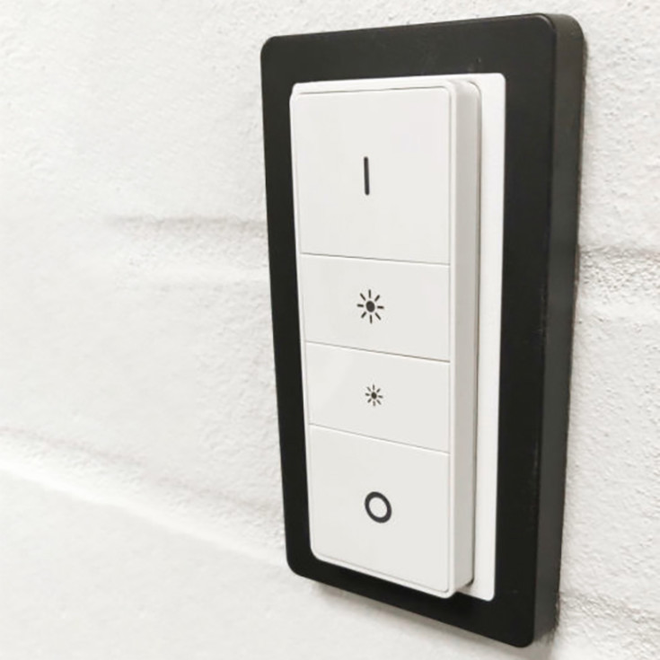 LAB3D indsats til Philips Hue V1 dimmer med LK Design ramme Base 63, koksgrå