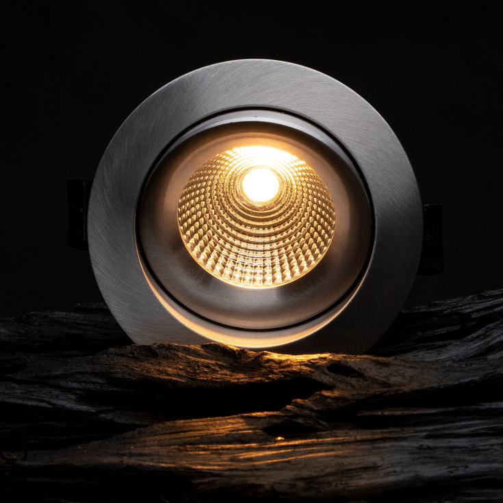 SLC One 360° indbygningsspot, 2700K, aluminium