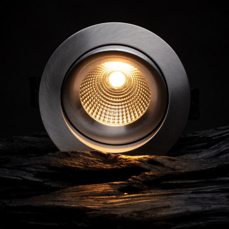 SLC One 360° indbygningsspot, 3000K, aluminium