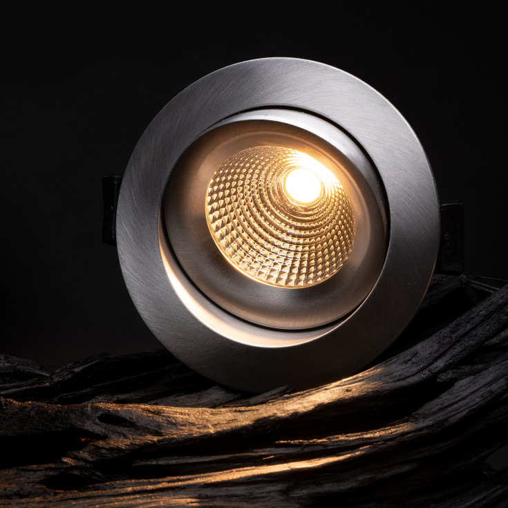 SLC OneSoft indbygningsspot, 2700K, aluminium