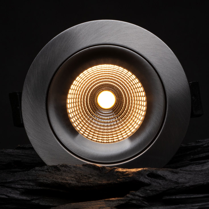 SLC One 360° SunLike indbygningsspot, 3000K, aluminium