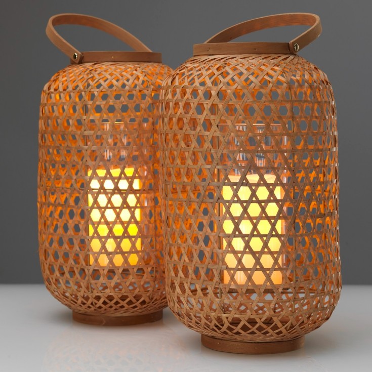 2 stk Duni Bright bordlampe, bambus