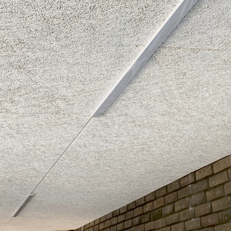 Green:ID LED-skena, Troldtekt, infälld, drivdon, 120 cm, 3000K