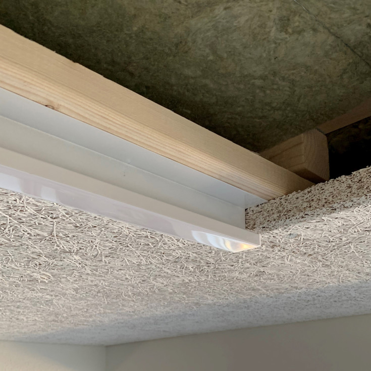 Green-ID LED Troldtekt ljusskena 120 cm, infälld, 4000K, 1-10V