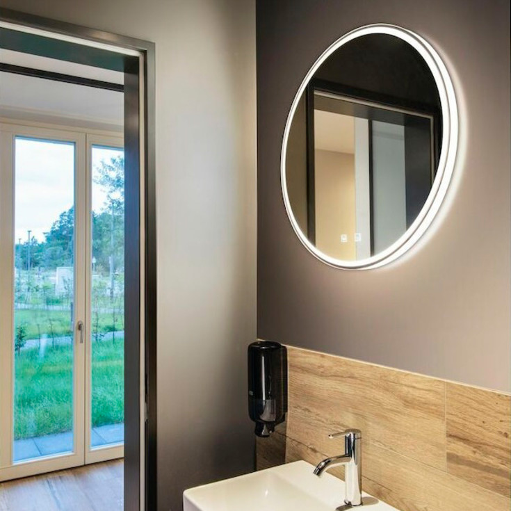 SLV Trukko spejl med lys, touch, dugfri, Ø60 cm