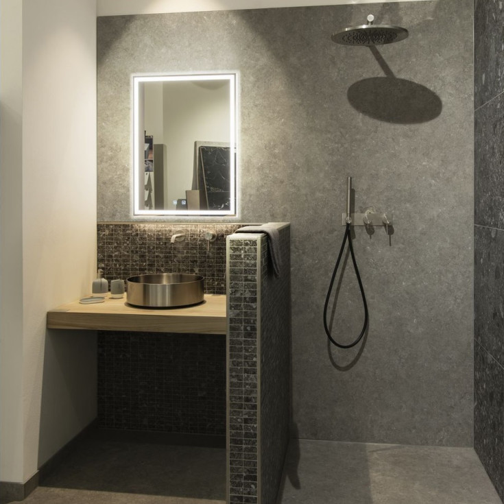 SLV Trukko spejl med lys, touch, dugfri, 80x60 cm