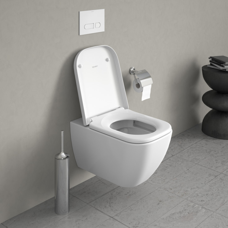 Duravit Happy D.2 væghængt toilet, uden skyllekant, rengøringsvenlig, hvid