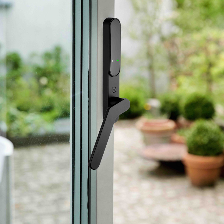 Secuyou Smart lock access terrassedørsgreb, indvendig, venstre, matsort
