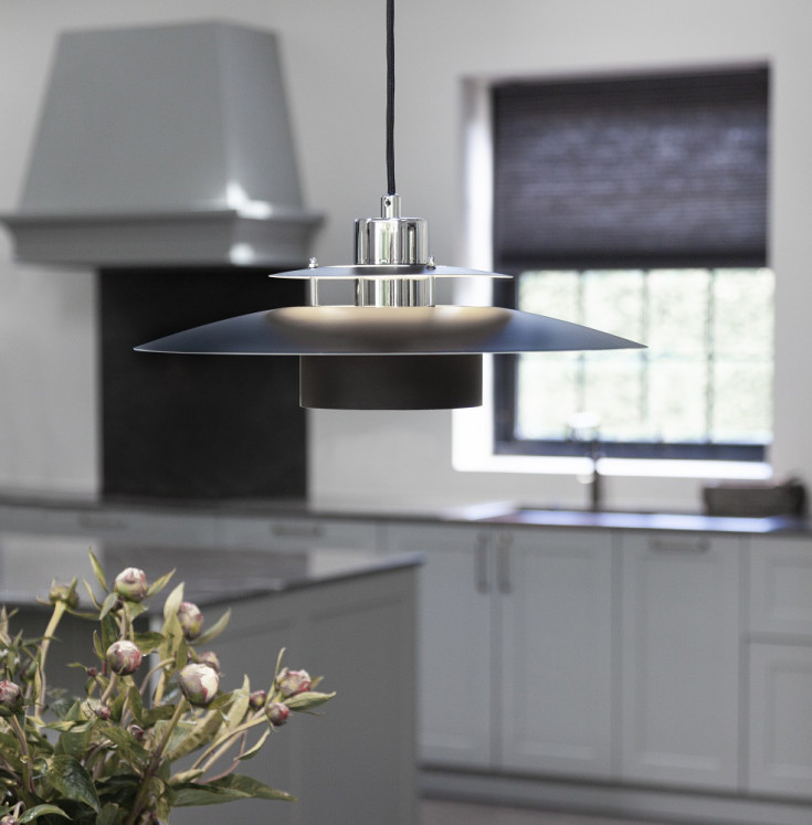 Halo Design Sørup pendel, krom/sort