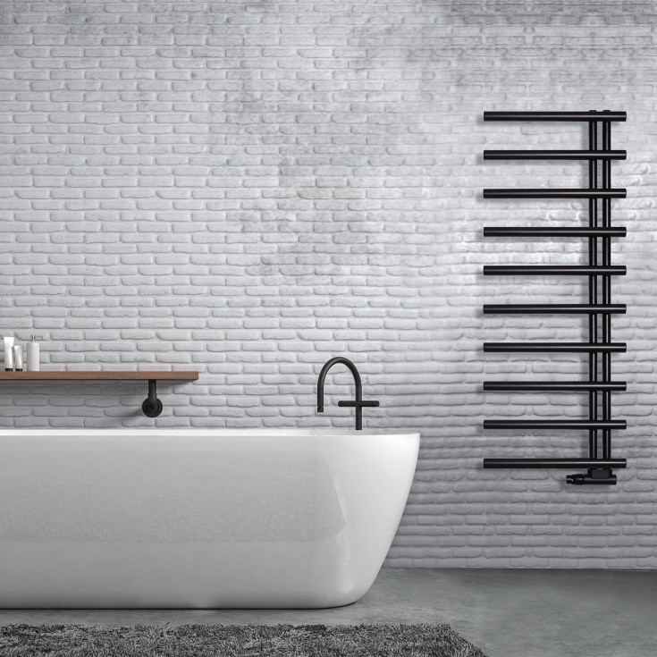 Kriss Merkur håndkletørker, kombi, 50x126,3 cm, sort