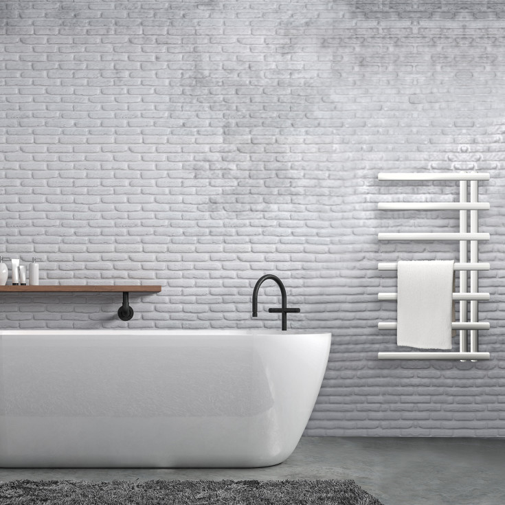 Kriss Merkur håndklædetørrer, kombi, 50x85,8 cm, hvid