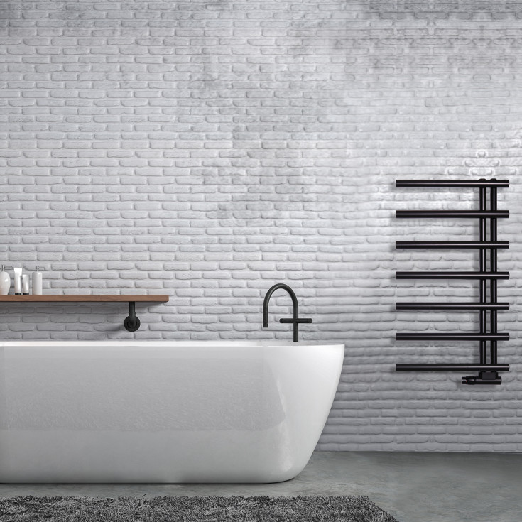 Kriss Merkur håndklædetørrer, kombi, 50x85,8 cm, sort