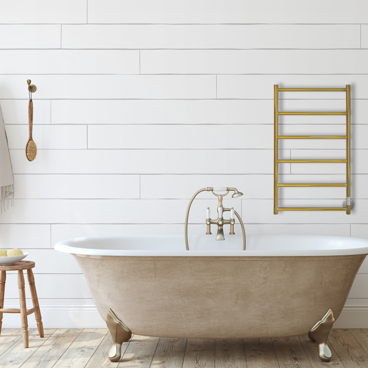 Kriss Odesa håndklædetørrer, el, 53x81 cm, børstet guld