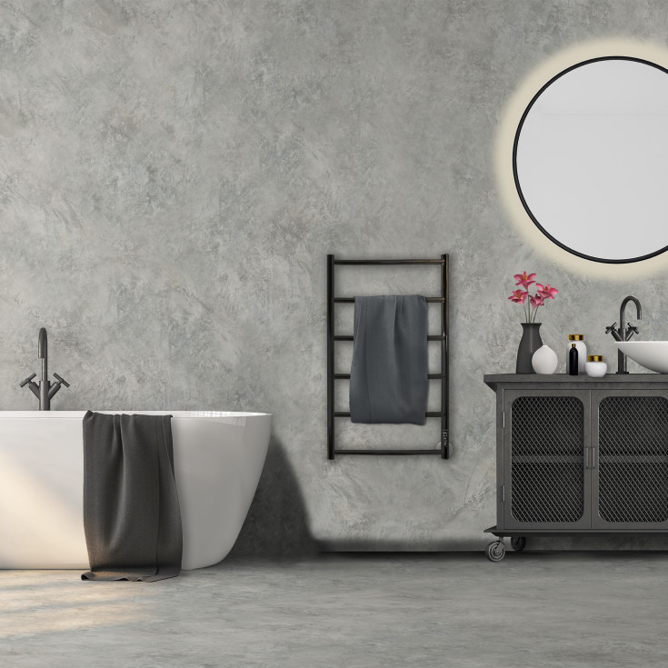 Kriss Odesa håndklædetørrer, el, 53x81 cm, sort