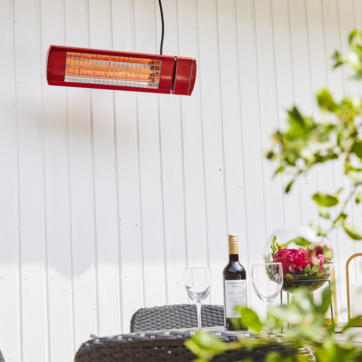 Heat1 Eco High-line terrassevarmer, infrarød, 2000W, rød