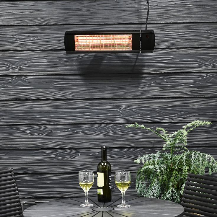 Heat1 Eco High-Line terrassvärmare, infraröd, 2000W, svart