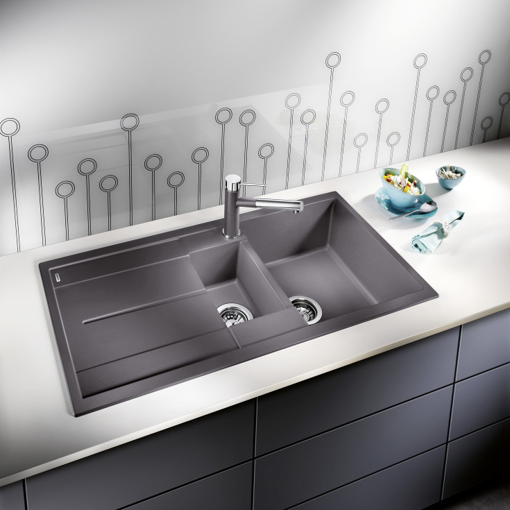 Blanco Metra 6S UX køkkenvask, 100x50 cm, grå