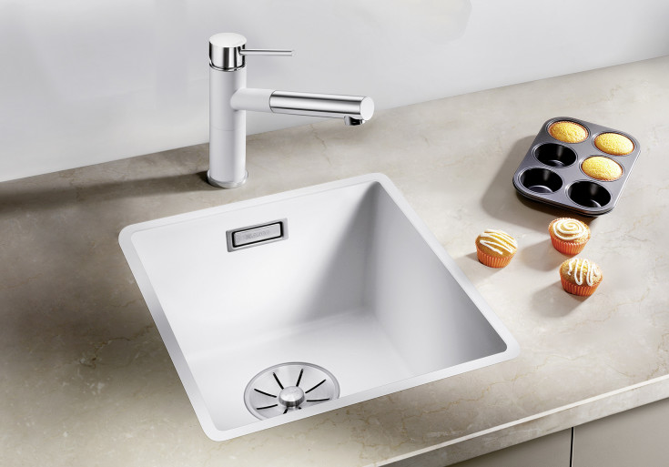 Blanco Subline 320-F UXI diskbänk, 34,7x42,7 cm, vit